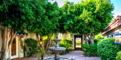 Shaded Courtyard with Large Shade Trees