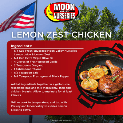 zesty Lemon Chicken recipe card
