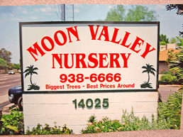first moon valley nurseries sign