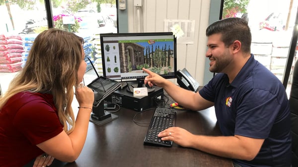 customer landscape design consultation at moon valley nursery