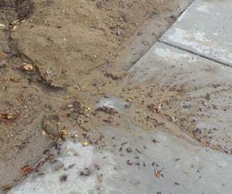 Soil Erosion across a concrete slab 2.2023